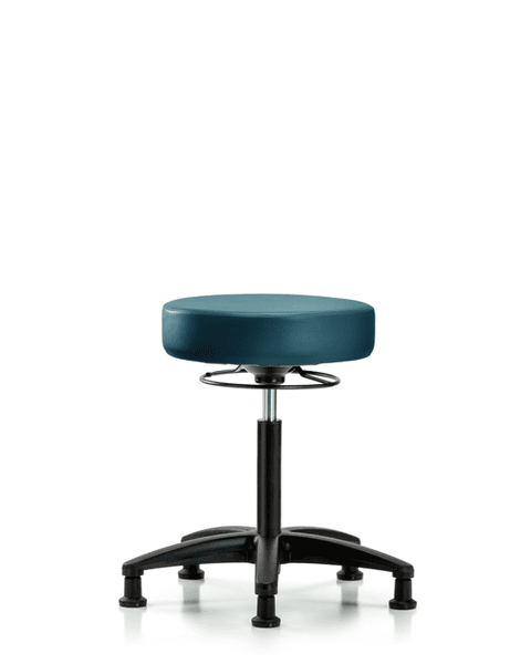 Vinyl Stool without Back - Medium Bench Height with Stationary Glides in Marine Blue Supernova Vinyl - VMBSO-RG-NF-RG-8801