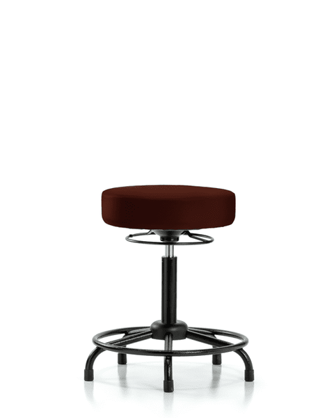 Vinyl Stool without Back - Medium Bench Height with Round Tube Base & Stationary Glides in Burgundy Trailblazer Vinyl - VMBSO-RT-RG-8569
