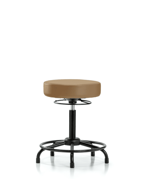 Vinyl Stool without Back - Medium Bench Height with Round Tube Base & Stationary Glides in Taupe Trailblazer Vinyl - VMBSO-RT-RG-8584
