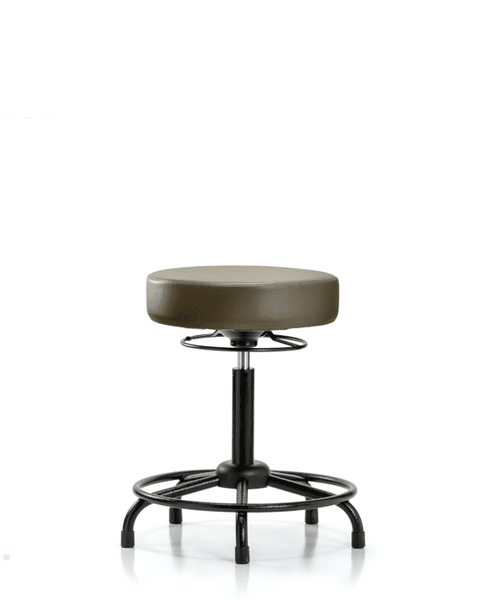 Vinyl Stool without Back - Medium Bench Height with Round Tube Base & Stationary Glides in Marine Blue Supernova Vinyl - VMBSO-RT-RG-8809