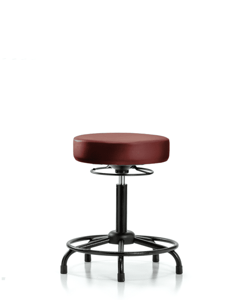 Vinyl Stool without Back - Medium Bench Height with Round Tube Base & Stationary Glides in Taupe Supernova Vinyl - VMBSO-RT-RG-8815