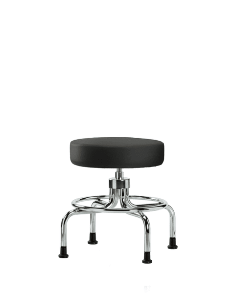 Vinyl Screw-Lift Stool - Medium Bench Height with Stationary Glides in Black Trailblazer Vinyl - VSLMD-CR-RG-8540