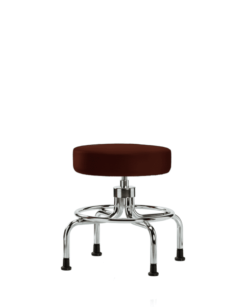 Vinyl Screw-Lift Stool - Medium Bench Height with Stationary Glides in Burgundy Trailblazer Vinyl - VSLMD-CR-RG-8569