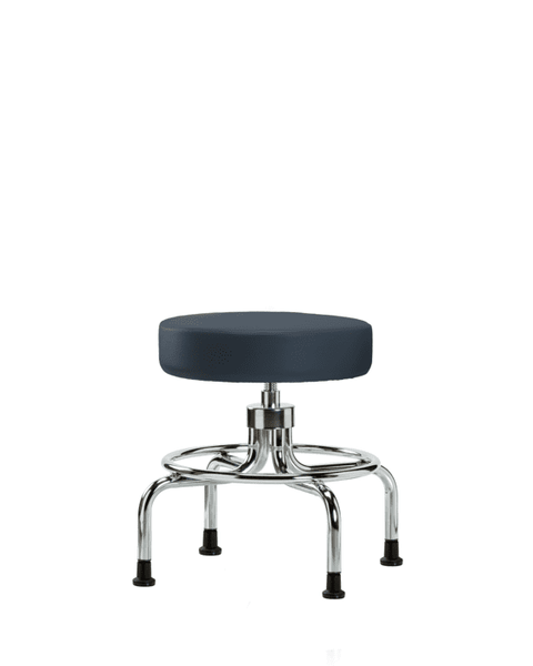 Vinyl Screw-Lift Stool - Medium Bench Height with Stationary Glides in Imperial Blue Trailblazer Vinyl - VSLMD-CR-RG-8582