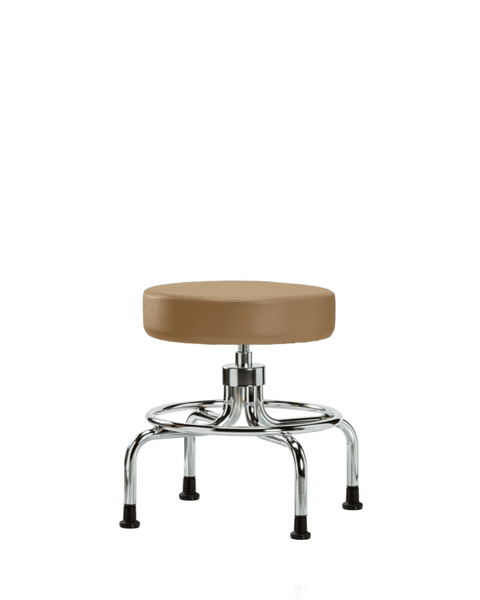 Vinyl Screw-Lift Stool - Medium Bench Height with Stationary Glides in Taupe Trailblazer Vinyl - VSLMD-CR-RG-8584