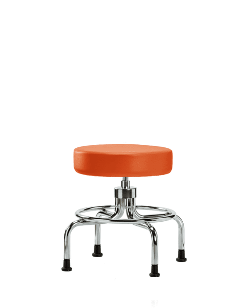 Vinyl Screw-Lift Stool - Medium Bench Height with Stationary Glides in Orange Kist Trailblazer Vinyl - VSLMD-CR-RG-8613