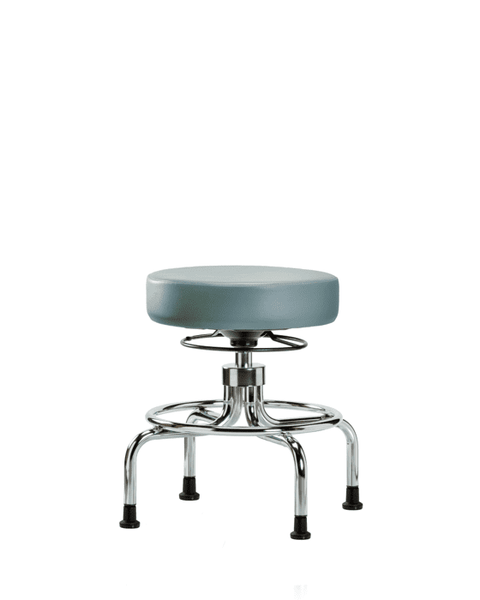 Vinyl Screw-Lift Stool - Medium Bench Height with Stationary Glides in Storm Supernova Vinyl - VSLMD-CR-RG-8822