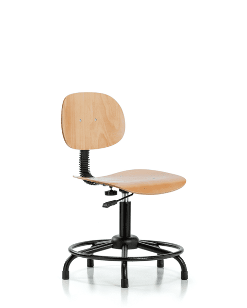 Wood Chair - Desk Height with Round Tube Base & Stationary Glides - WDHCH-RT-RG
