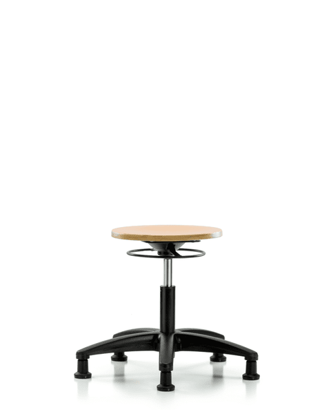 Wood Stool - Desk Height with Stationary Glides - WDHSO-RG-RG