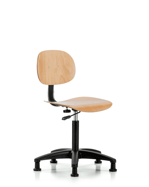 Wood Chair - Medium Bench Height with Stationary Glides - WMBCH-RG-NF-RG