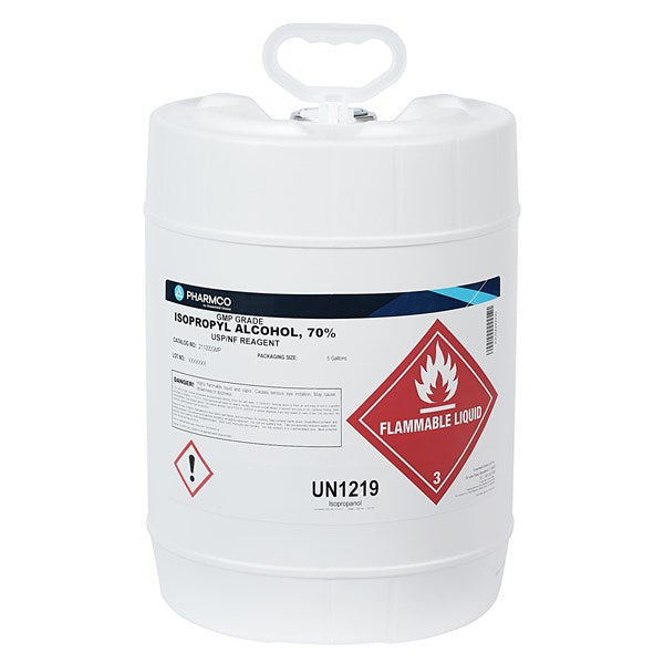 IPA 70%, GMP, 5 Gl Poly Pail - 211000GMPPL05