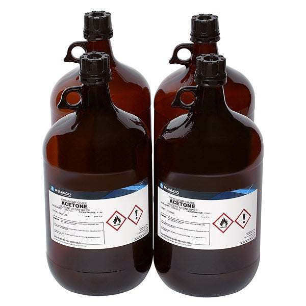 Acetone, World/GMP, 4x4 Liter - 329WORLDCS4L