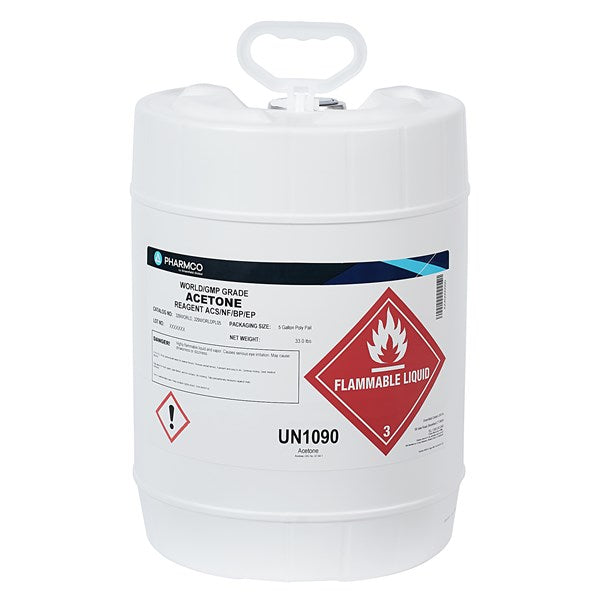 Acetone, World/GMP, 5 Gl Pl Pl - 329WORLDPL05