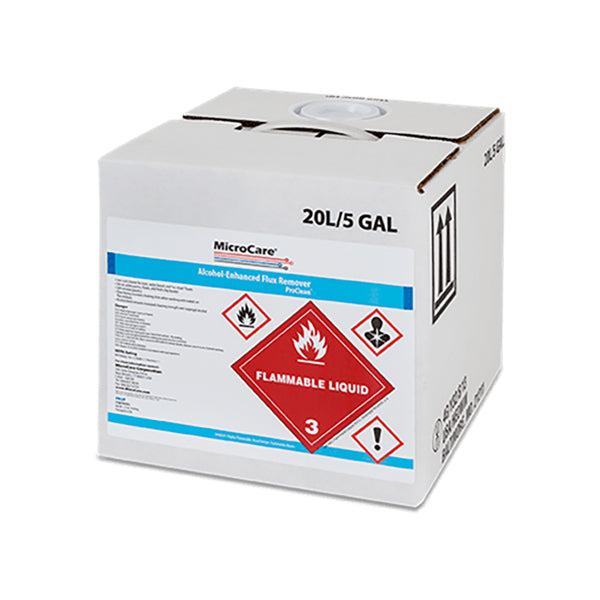 MicroCare Alcohol-Enhanced Flux Remover- ProClean, 5-Gallon / 19 Liter Cube Container - MCC-PROP