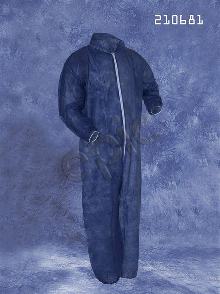 Tians Coveralls, N-Blue Spp, Collar, EW, EA, LRG, 25/Cs - 210681-L