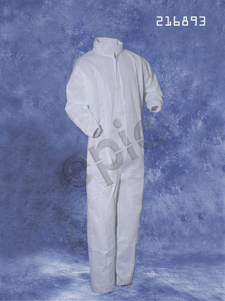 Tians Coveralls, White SMS, Collar, EW, EA, EB, 2xl, 25/Cs - 216893-2XL