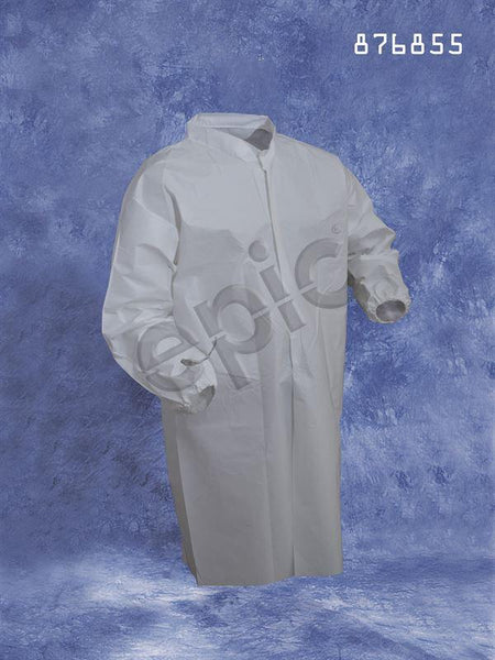 Tians Smock, Clean MP Coated, Tew, MC, Np, White, LRG, 30/Cs - 876855-L